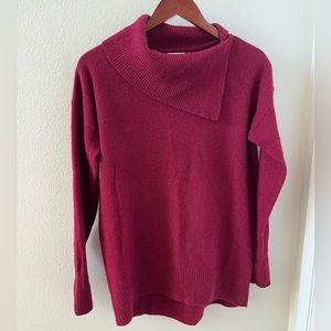 Nicole Miller cranberry cashmere sweater